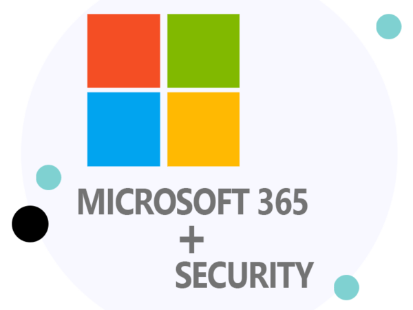 Circular Microsoft logo, featuring the words " Microsoft 365 security". Displayed in traditional Microsoft colors against a white background rendered at 800x800 pixels.